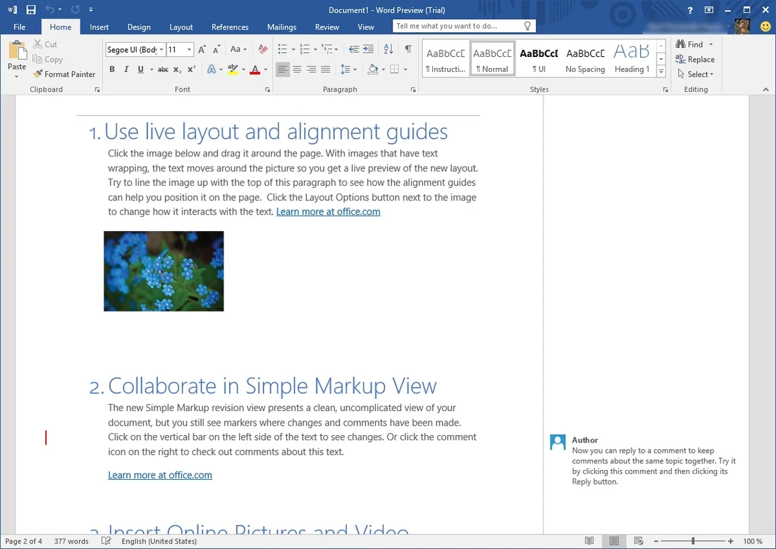 Microsoft Office 2016 — 스크린샷 1
